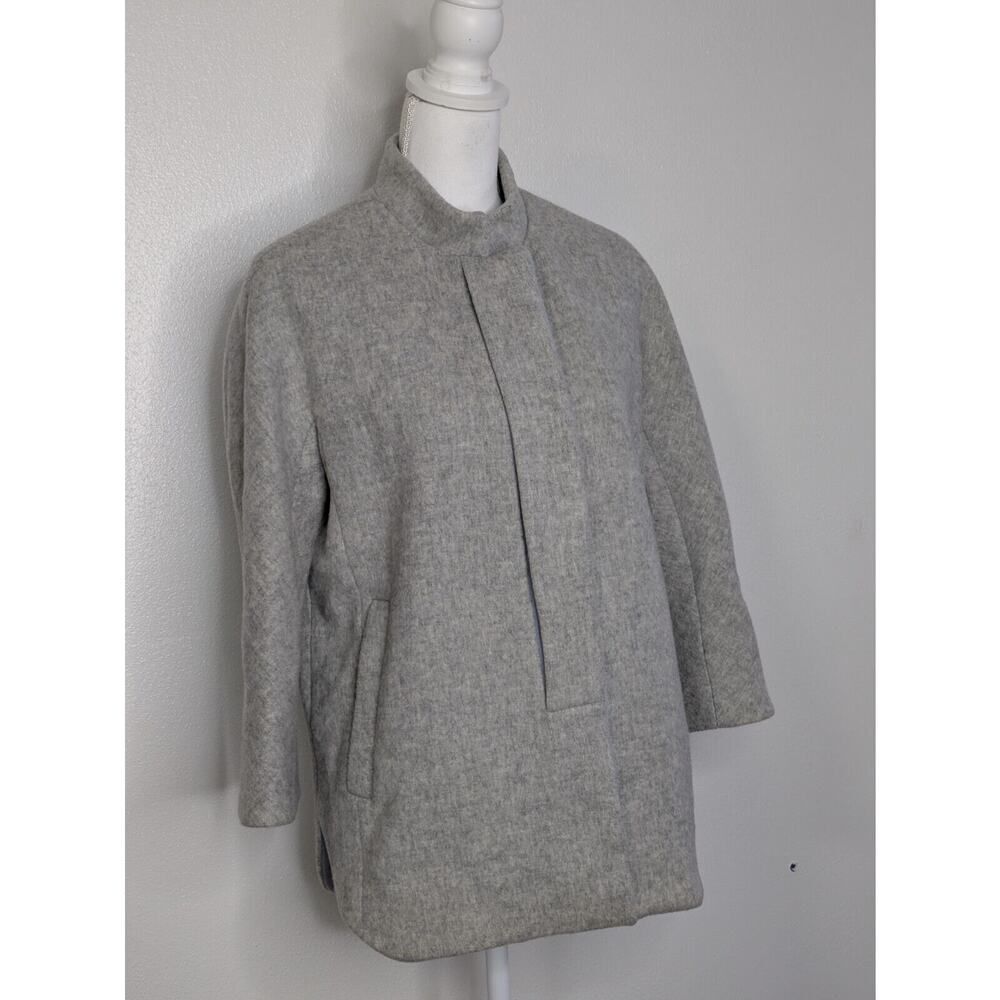Yarn Size Medium Gray Felted Wool Double Knit Zip Sweater Topper Jacket/Coat